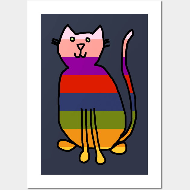 Rainbow Cat Wall Art by ellenhenryart